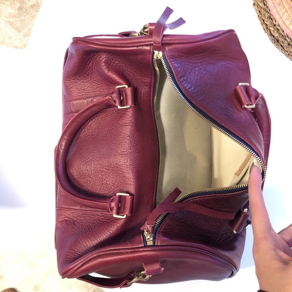 Clare Vivier petit duffle bag oxblood leather